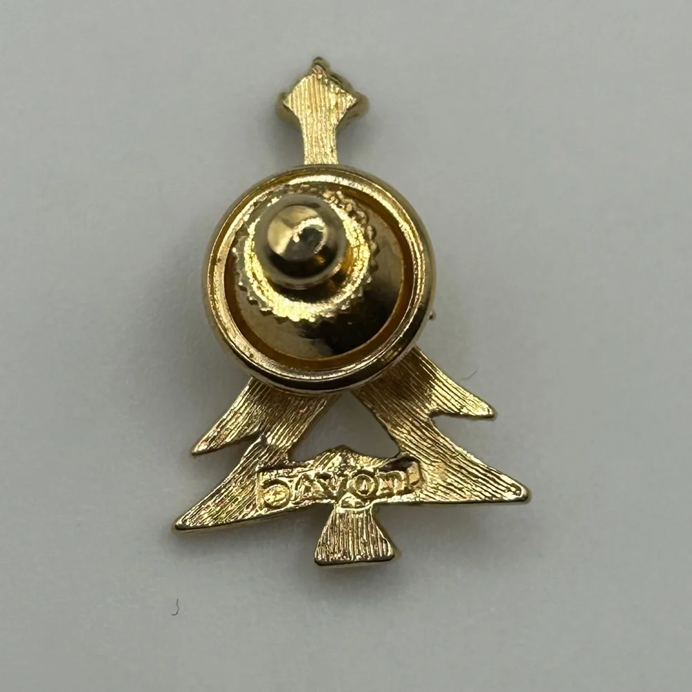 Avon Gold Christmas Tree Brooch